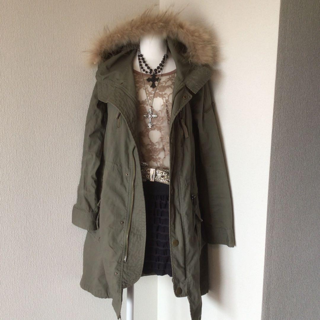 y2k 00s archive グランジファー付モッズコート 森ガールgeek - メルカリ