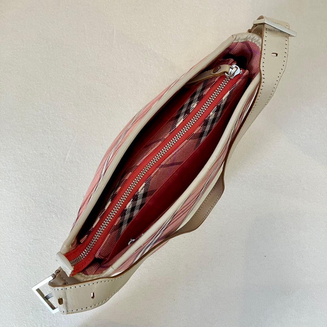 バーバリーブルーレーベル ノバチェック ワンショルダーバッグ ピンク