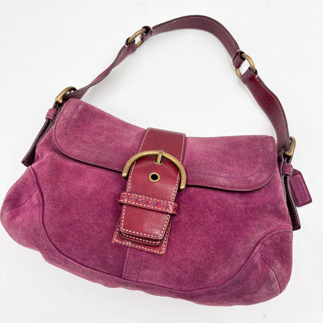 コーチ　ショルダーバッグ ソーホー　Y2K スエード 濃いめのピンク 極美品】COACH ショルダーバッグ ソーホー SOHO 肩掛け y2k ピンク