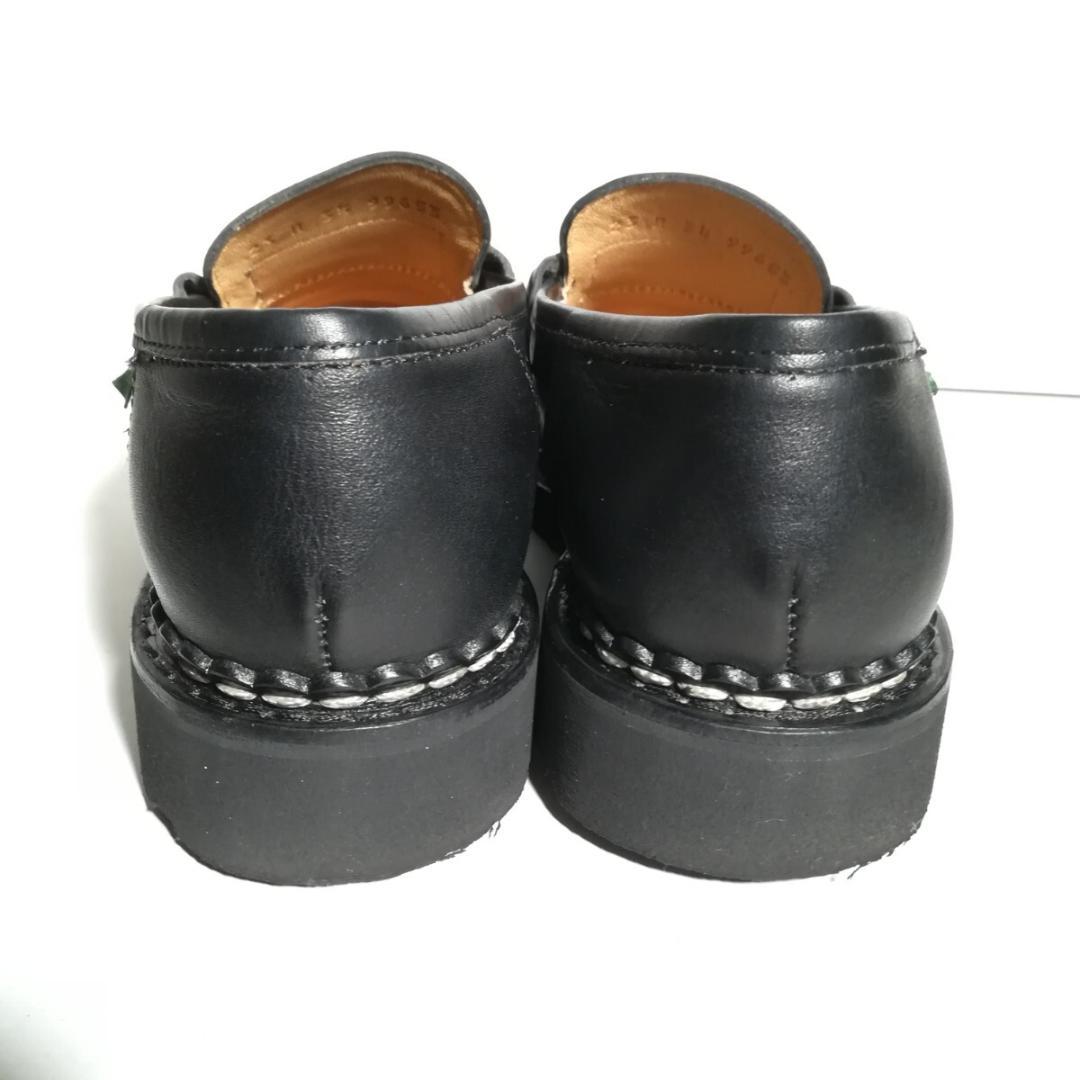 d0321 1,2回着用程度 パラブーツ オルセー コインローファー 3.5 黒