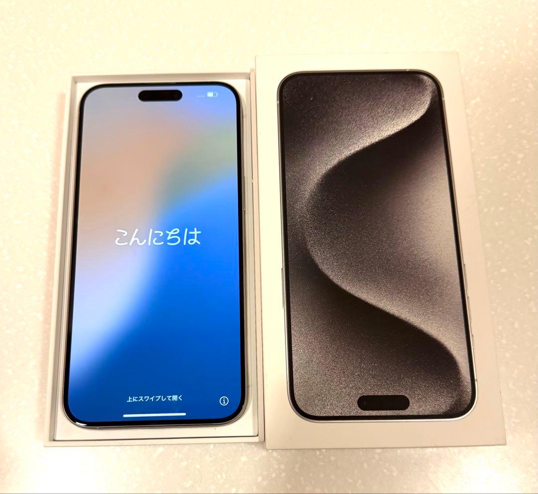 iPhone15 ProMax 512GB ホワイトチタニウム SIMフリー箱付 iPhone 15 Pro Max 512GB - ホワイトチタニウム（SIMフリー）[整備済