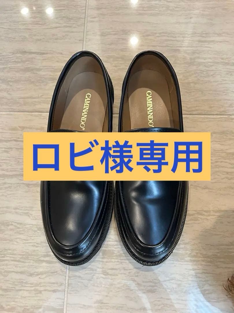 CAMINANDO ブラック ローファー CAMINANDO（カミナンド） ローファー ALMOND TOE PENNY LOAFERS 24101W