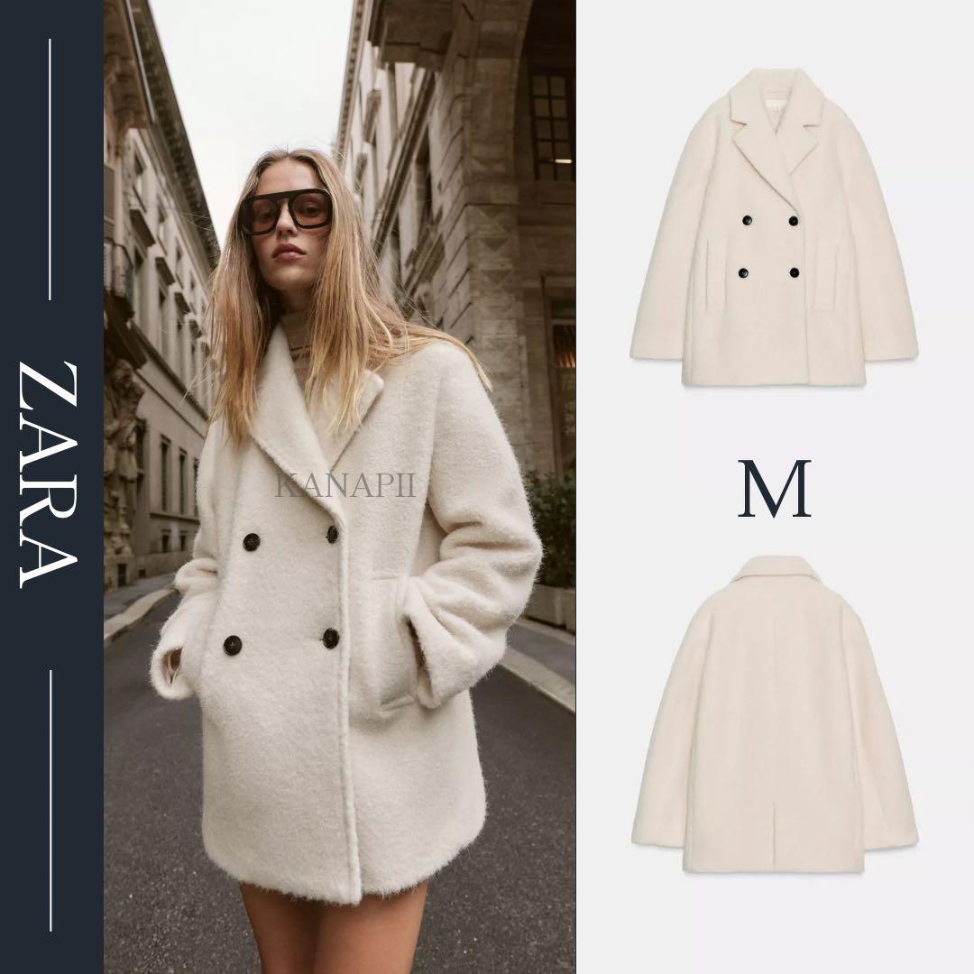 ZARA ブークレダブルブレストコート M 新品 - メルカリ
