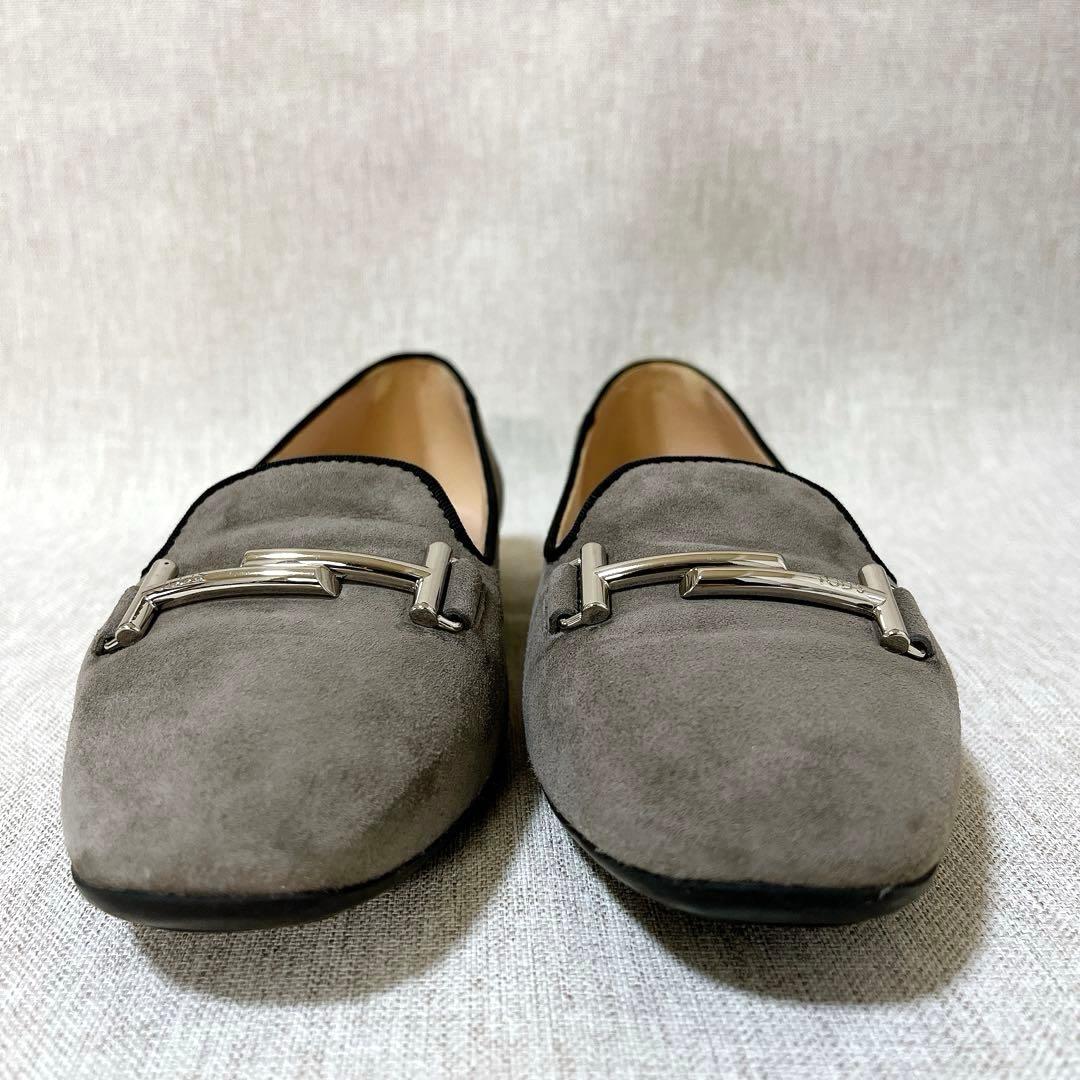 【美品】Tod's トッズ ダブルT フラットシューズ 22.5cm スエード