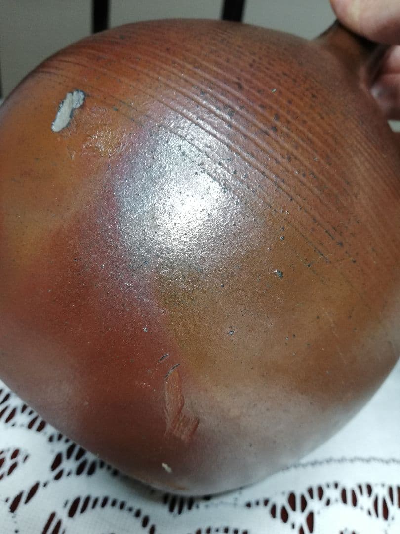 古備前 金彩一升徳利 江戸末期木村の作 備前焼 古美術品 骨董