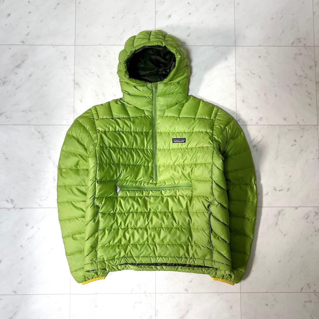 希少》パタゴニア ダウンセータープルオーバーフーディ 黄緑 Sサイズ