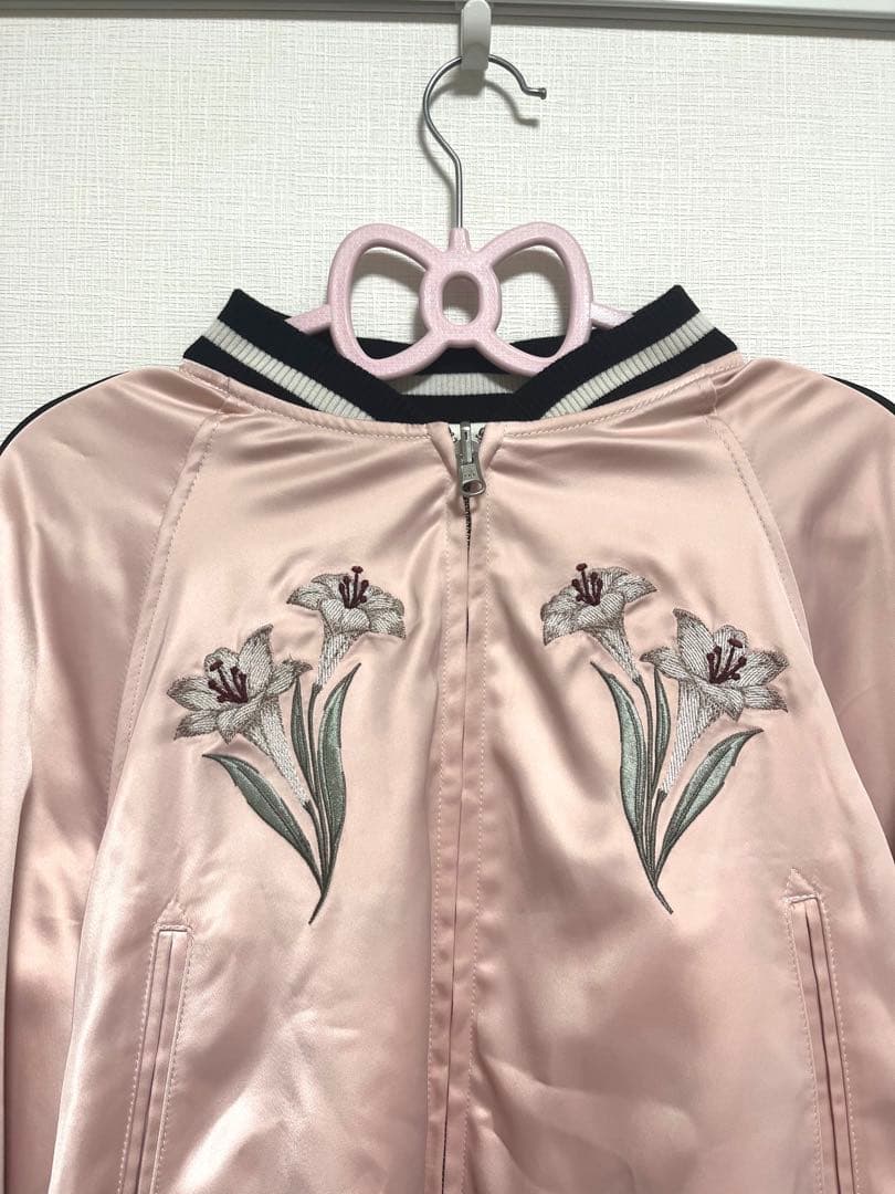 LILY BROWN×KEITA エンブロイダリーリバーシブルスカジャン ピンク