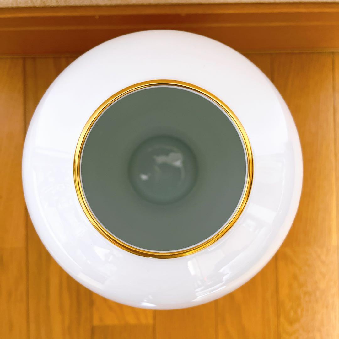 大倉陶園 即位御大禮記念 傑作品 深青地 窓絵菊花模様花瓶 限定版