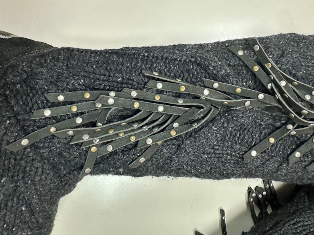 UGG & JIMMY CHOO コラボニットブーツ ブラック　24.0cm