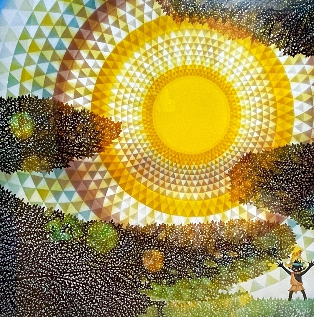 新品】藤城清治「太陽とコロポックル」ポスター 複製画　大サイズ額　48×48cm APP-500-241 藤城清治 月光の響 500ピース アップルワン の商品詳細