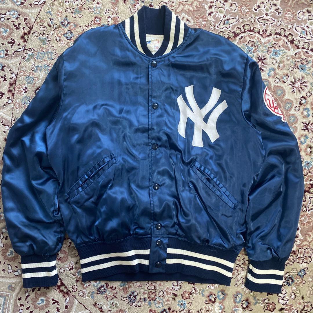 New York Yankees スタジャン ナイロンジャケット80s ネイビー 楽天市場】80s USA製 ビンテージ 希少サイズ S □ MLB オフィシャル