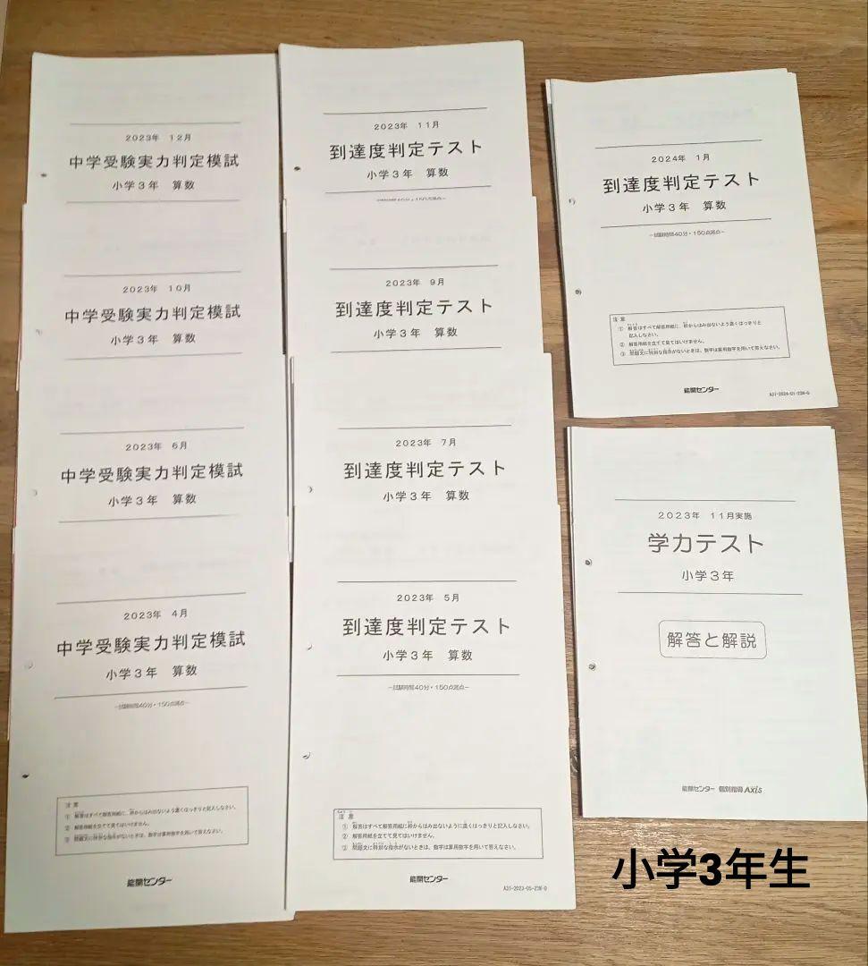 能開センター 小3年生 2023年度 中学受験実力判定模試 到達度判定