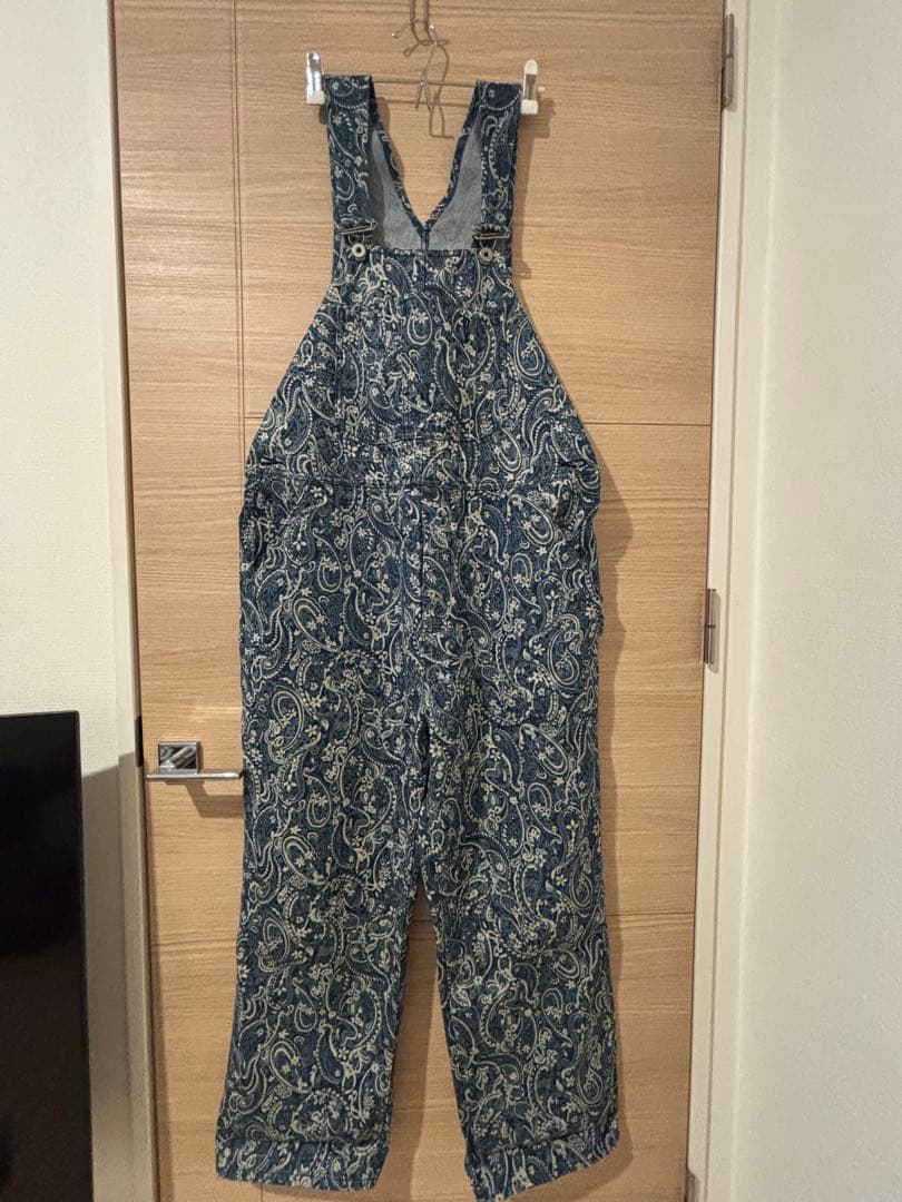 ジョンブル　京都バッセン　ネイビー ペイズリー柄 オーバーオール ジョンブル 京都バッセン ネイビー ペイズリー柄 オーバーオール
