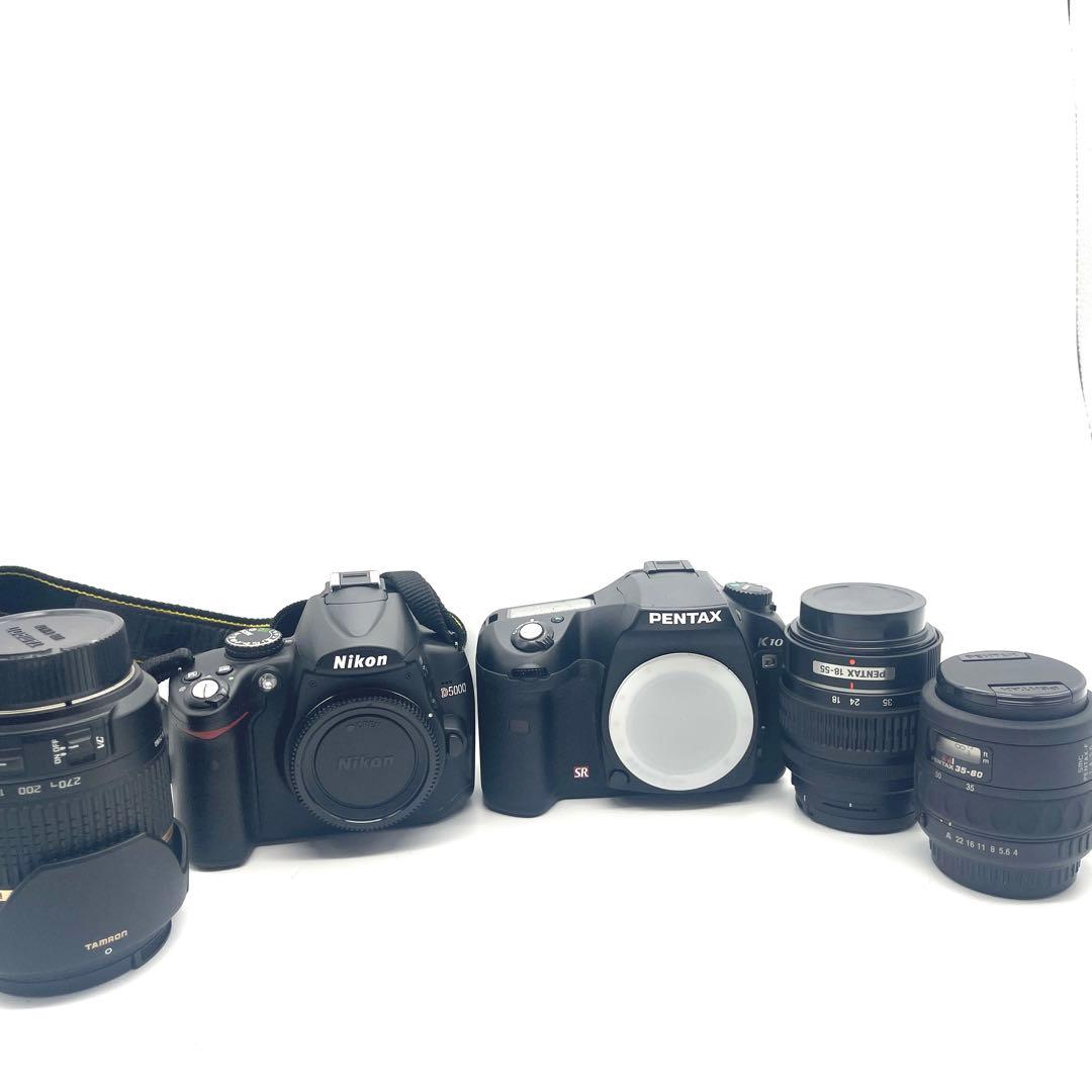 【美品】Nikon D5000 / Pentax K10D レンズ３本付 美品】Nikon D5000 / Pentax K10D レンズ3本付 美品】Nikon D5000