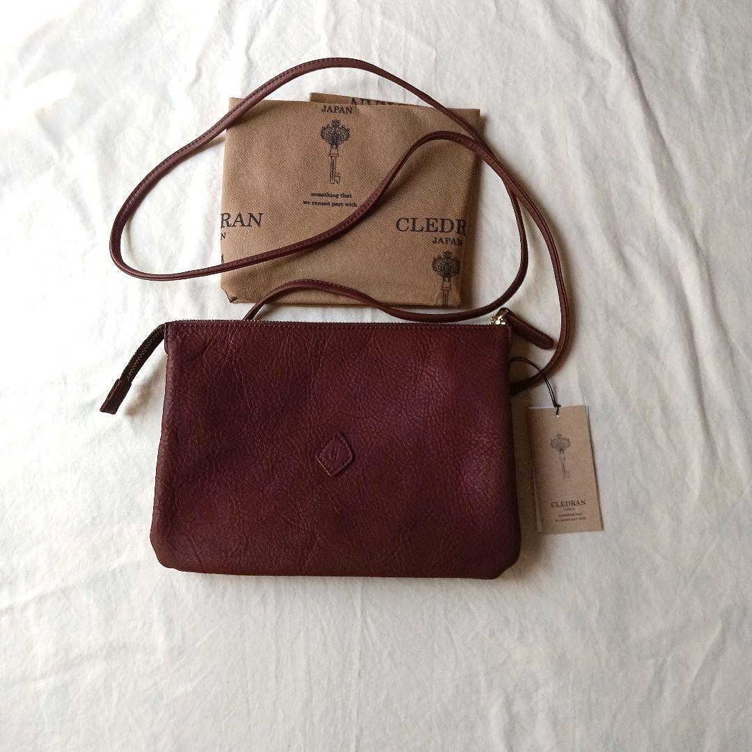 CLEDRANカウレザーセパレートショルダーバッグブラウンGALE未使用品 CLEDRAN（クレドラン） 3年保証付 GALE ガレ セパレートショルダー
