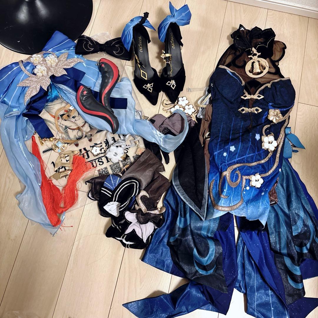 原神 海灯祭 スキン 甘雨 コスプレ 衣装 靴 ウィッグ 猫屋小舗 原神 コスプレ 甘雨スキン 玄玉瑶芳 海灯祭 衣装 ※ウィッグ