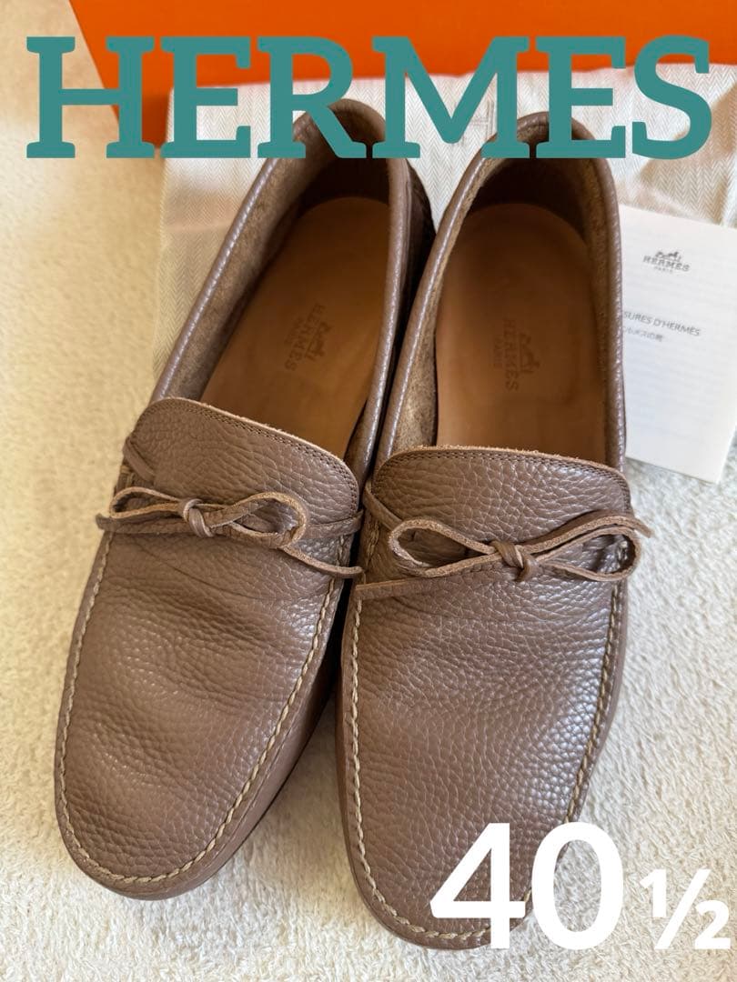 美品 エルメス HERMES シューズ ローファー モカシン カーフレザー 40 HERMES（エルメス） 未使用品 モカシン コイン 黒 正規品 表記41