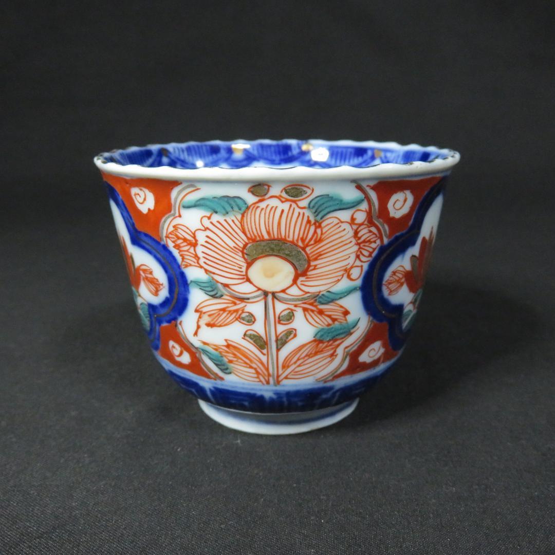 蕎麦猪口 向付 5客 色絵付 窯傷 花文様 金彩 明治 大正 - メルカリ