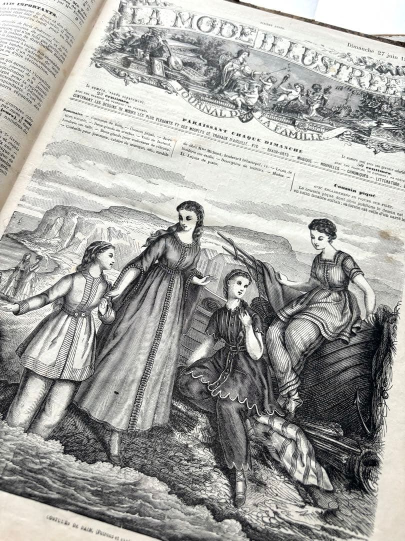 専用 フランス アンティーク ファッション雑誌 1869年 年鑑本 モード