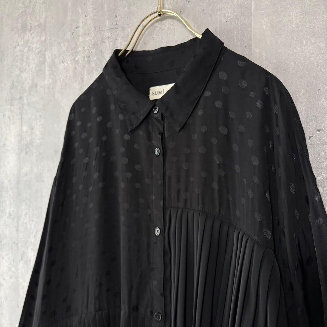 SUM1 STYLE スミスタイル アシメプリーツブラウス ドット切替 - メルカリ