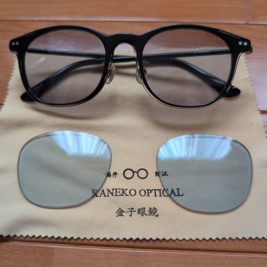 美品】金子眼鏡 Lazy Red L059 サングラス 未使用の予備レンズ付き