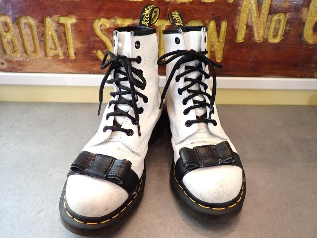 Dr. Martens ホワイト ブラック ワークブーツ 8ホール 24㎝ Dr.Martens（ドクターマーチン） 国内正規品 レディース 1460 TWIN ZIP