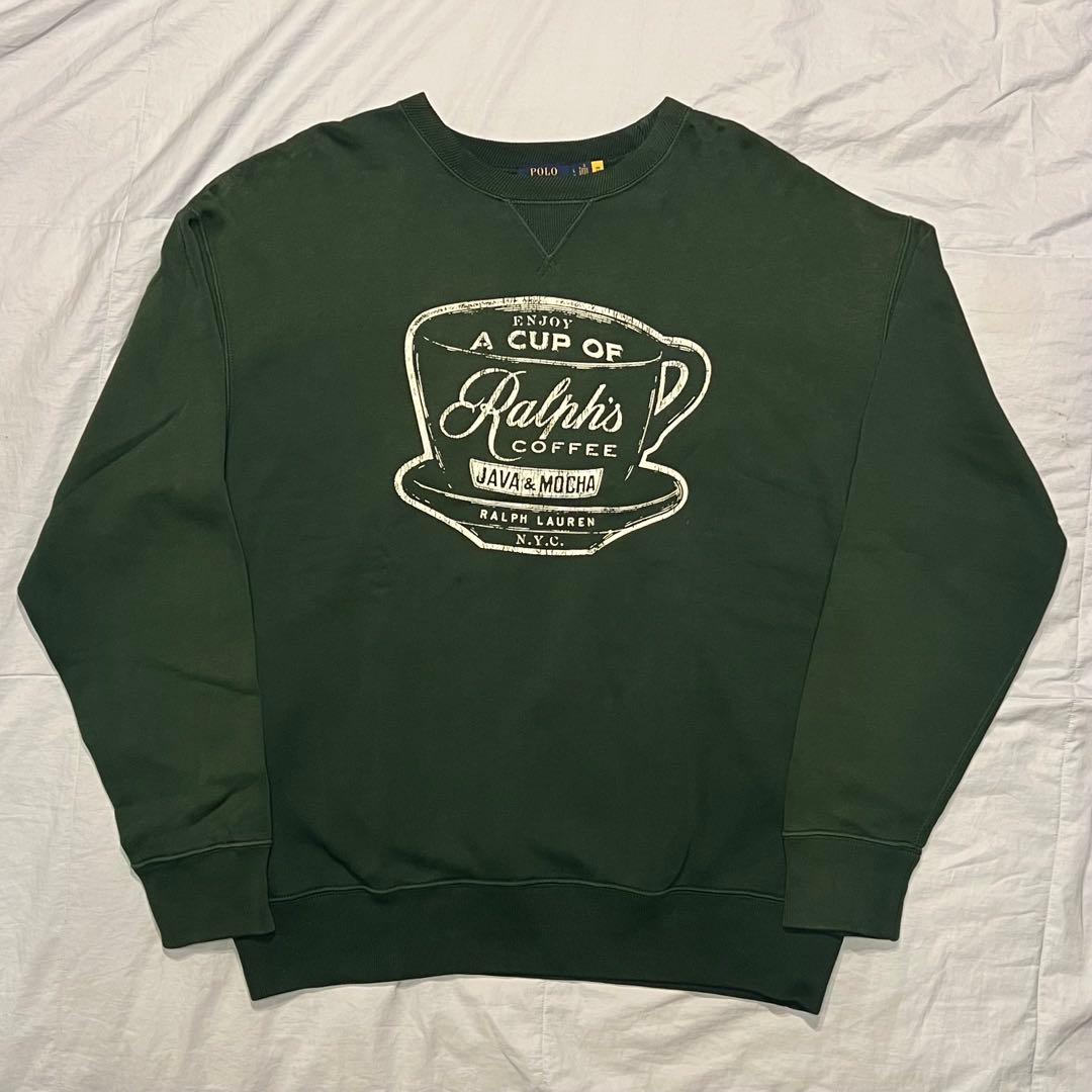 POLO RALPH LAUREN スウェット L グリーン ラルフコーヒー POLO RALPH LAUREN（ポロ・ラルフローレン） トレーナー スウェット