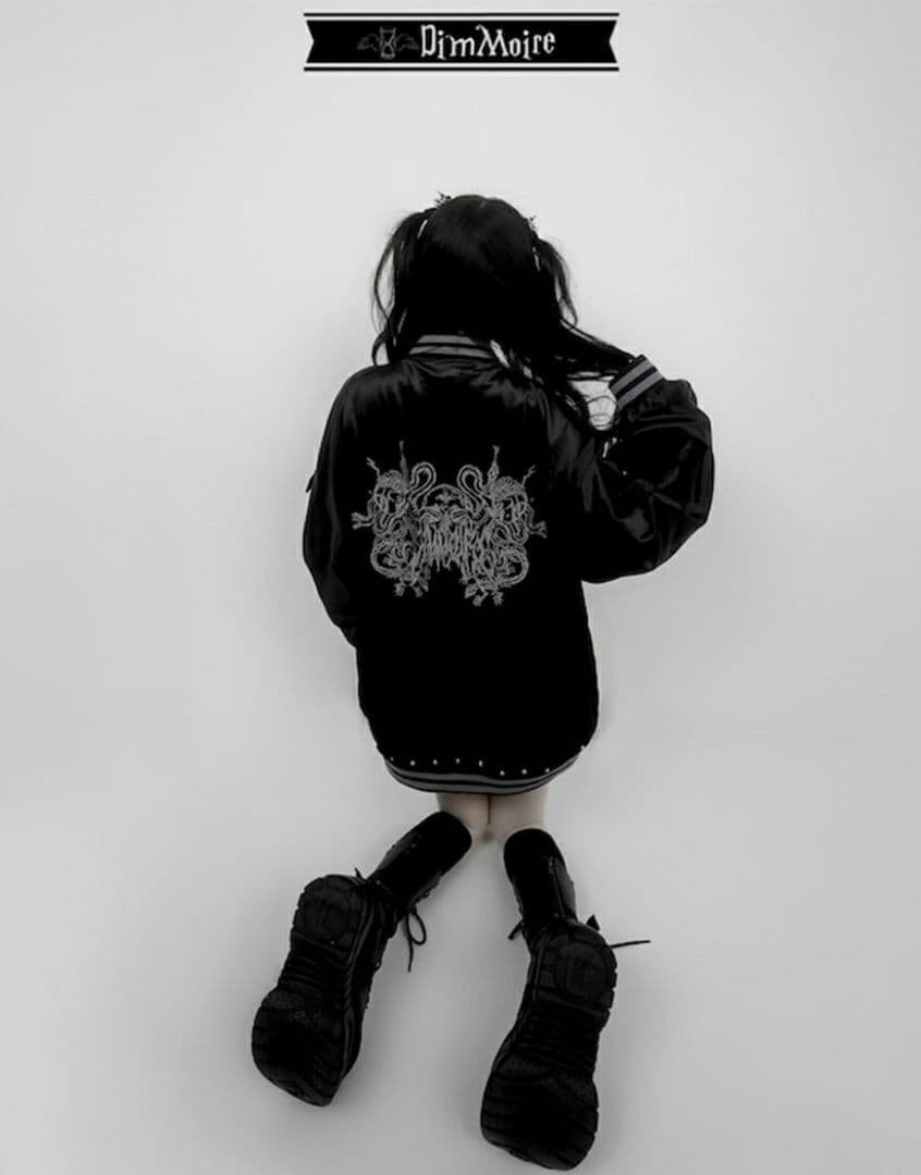 DimMoireディムモアール Messy BonesベロアスカジャンBlack - メルカリ