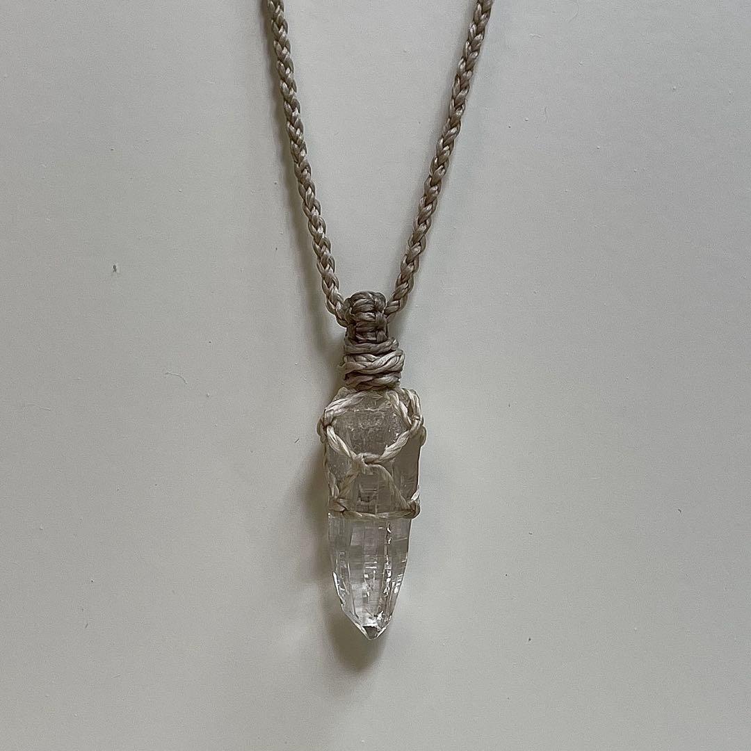 ヒマラヤ水晶 ガネッシュヒマール ＊ マクラメペンダント ネックレス