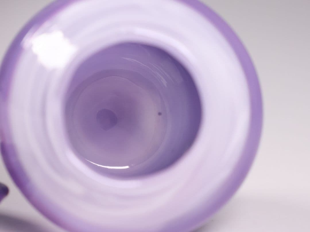 茶道具 船越美智代 ガラス茶入 ギヤマン 硝子 紫 マーブル【CM341