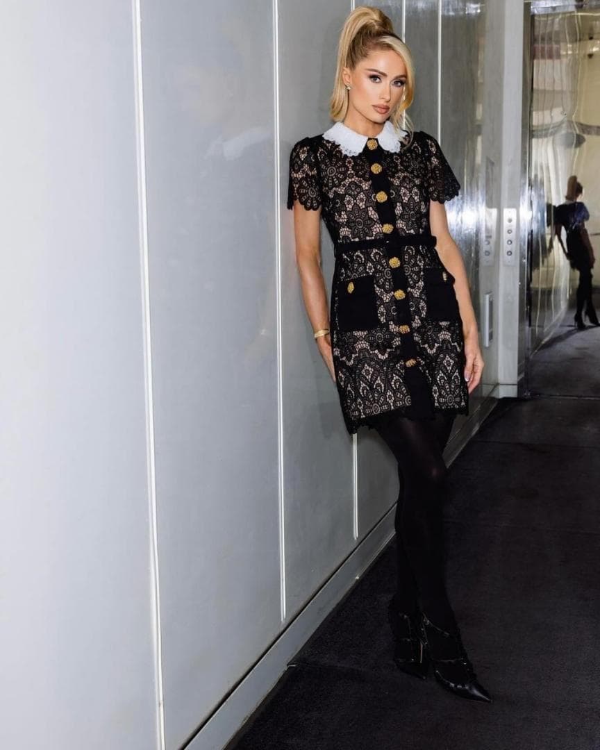 セルフポートレイト ワンピース ギピュールレース 花柄 黒 UK8 未使用