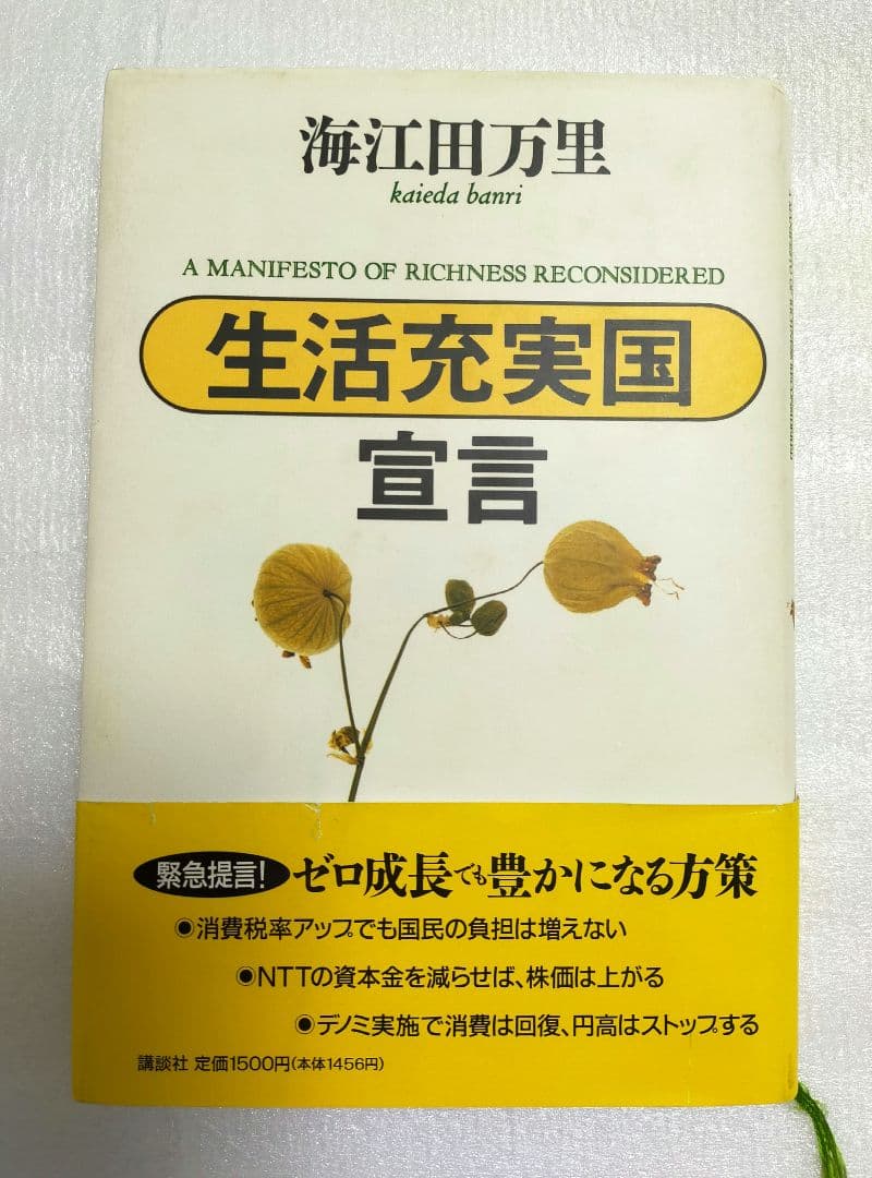 【希少本 レア】「生活充実国」宣言 海江田万里 著 初版 Amazon.co.jp: 海江田万里: 本