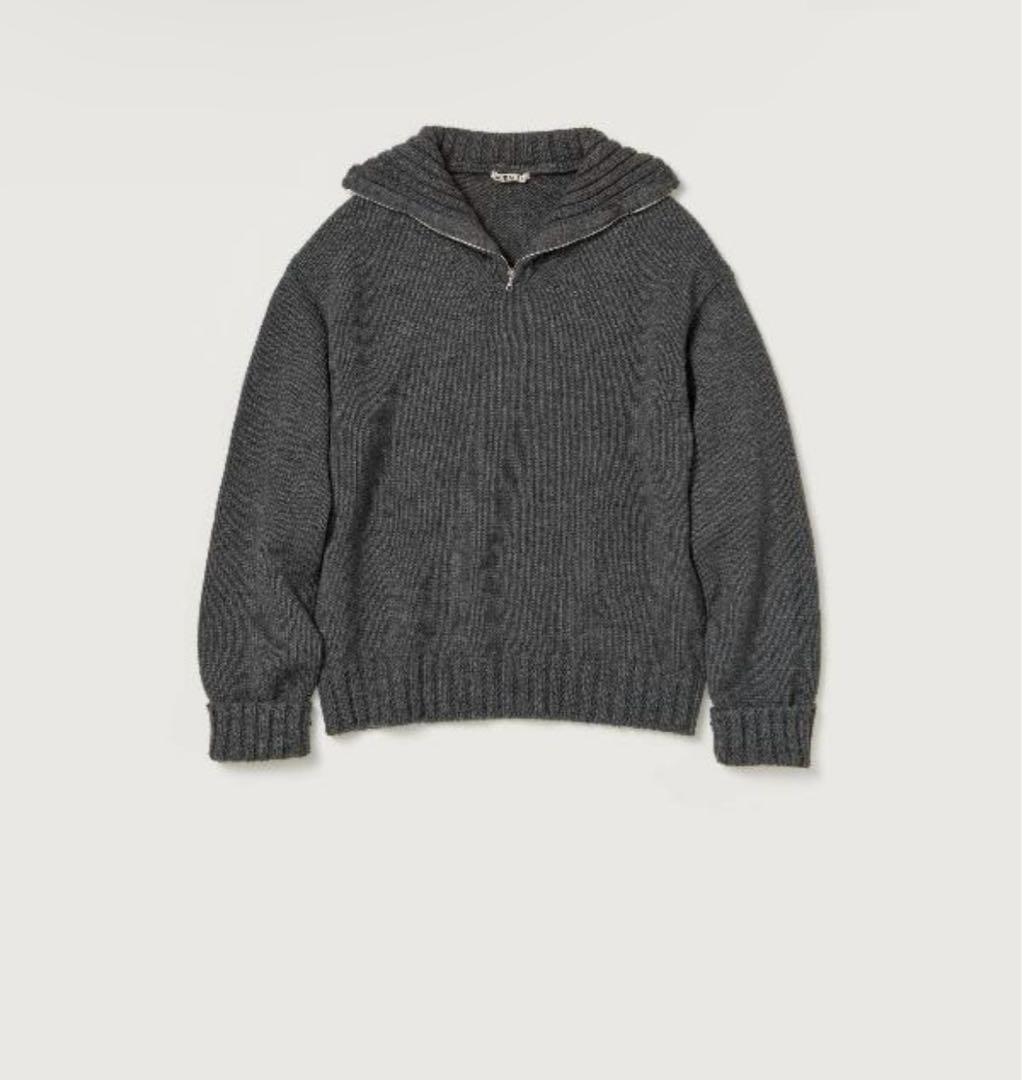 AURALEE WOOL SOFT CORD KNIT HALF ZIP P/O - メルカリ