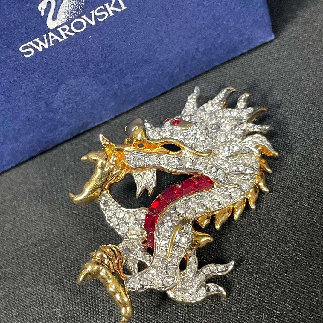 希少　SWAROVSKI　スワロフスキー　ドラゴン　龍　ブローチ　コサージュ 希少 SWAROVSKI スワロフスキー ドラゴン 龍 ブローチ コサージュ 希少