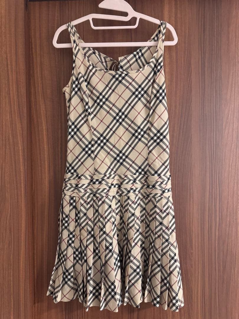 BURBERRY バーバリー ブルーレーベル ノバチェック ワンピース プリーツ バーバリーブルーレーベル ワンピース ノバチェック 総柄 フレア