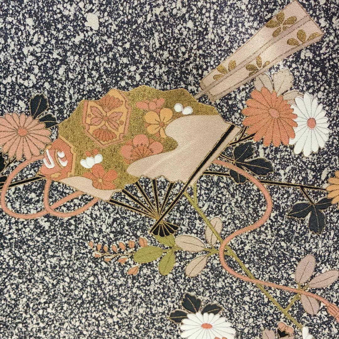 D248 訪問着 叩き染め 花模様 金彩 正絹 着物 袷 極美品 - メルカリ
