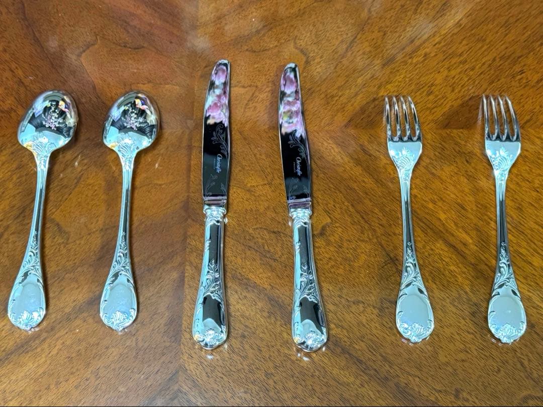 【極美品・レア/マルリー/テーブルサイズ】クリストフル　希少なアカンサス模様入り クリストフル マルリー テーブルサイズ 未開封 6点 - メルカリ