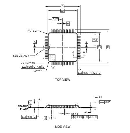 PIC16F1947-I/PT 中古160個/TRAY入 PIC16F最上位版 - メルカリ
