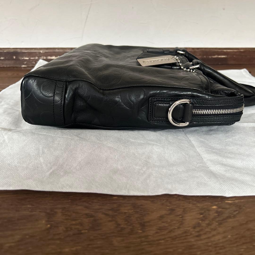 COACH コーチ オールレザー ビジネスバッグ 型押し オプアート 2way