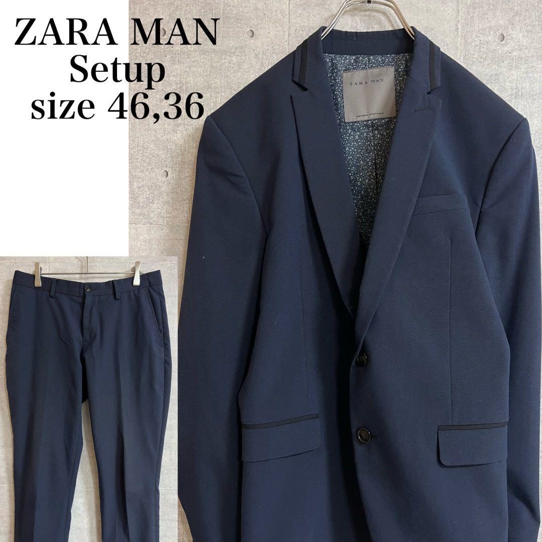 ZARA MAN スーツ セットアップ ネイビー サイズEU46、EU36 - メルカリ