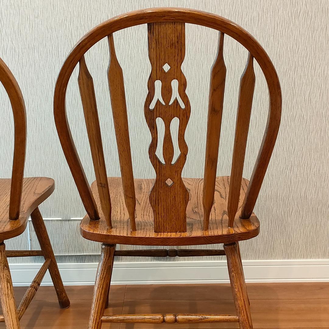 美品 ウィンザーチェア① フープバック オーク材 2脚セット F5 - メルカリ
