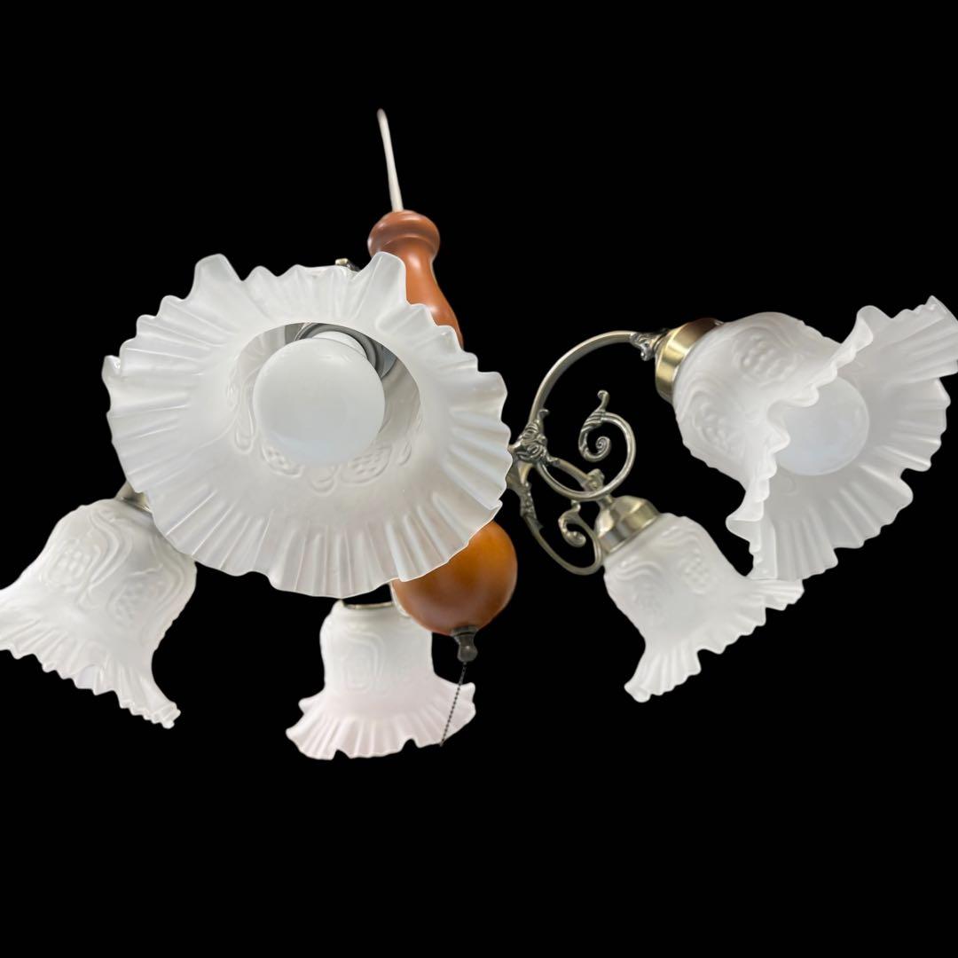 美品】KISHIMA キシマフリルランプ 5灯 シャンデリア GEM-860C - メルカリ