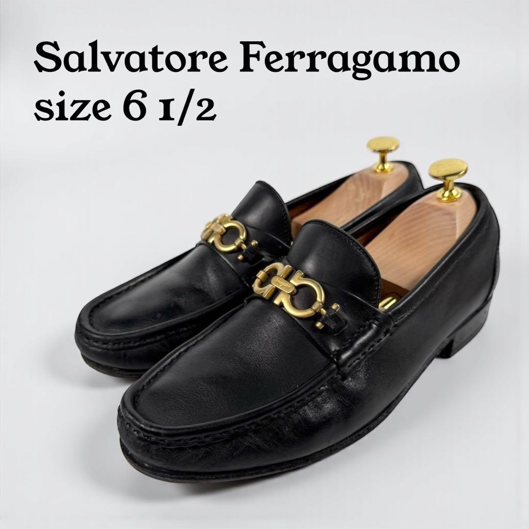 Salvatore Ferragamo フェラガモ ガンチーニ ローファー 黒 - メルカリ