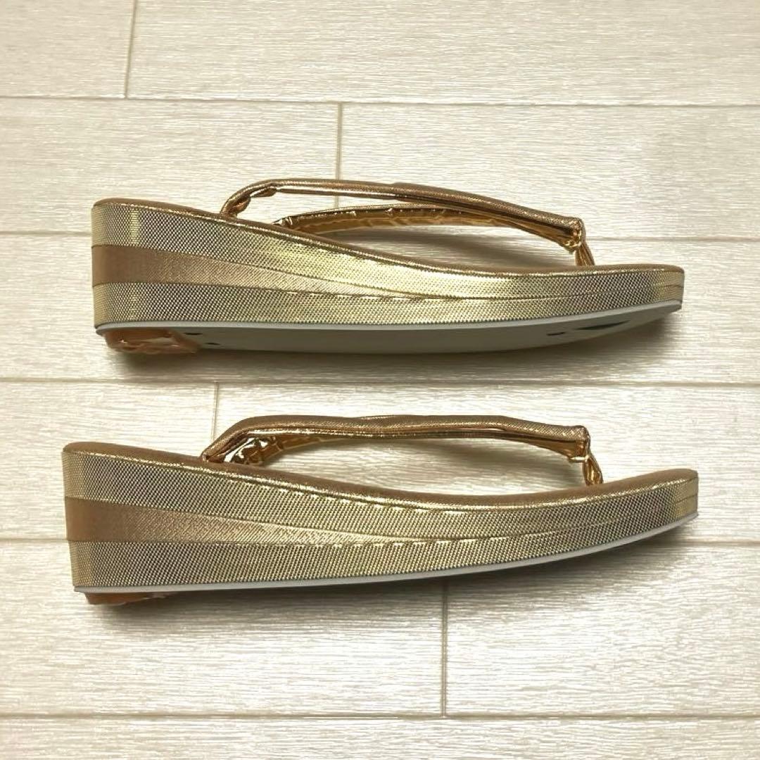 《未使用》佐賀錦　草履バッグセット　礼装　ゴールド