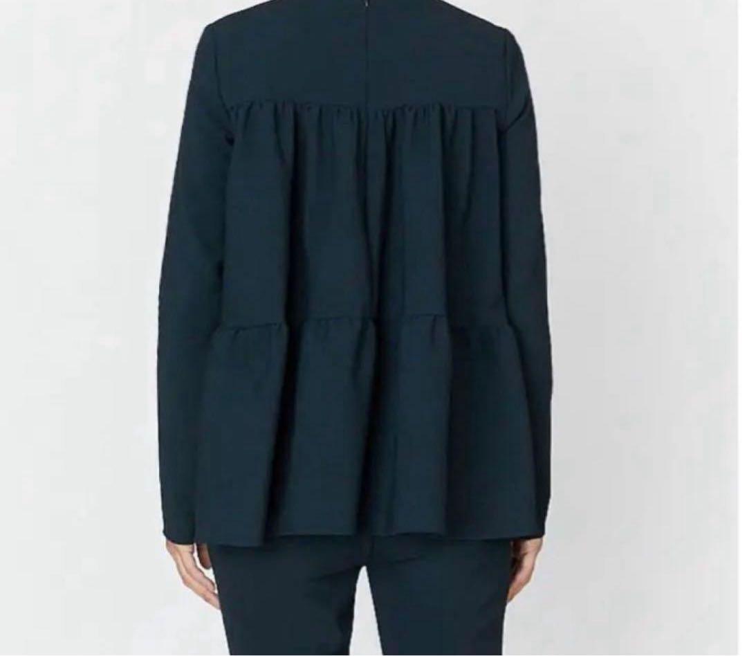 ヨーコチャン YOKO CHAN バックティアード パールブラウス 38紺 - メルカリ