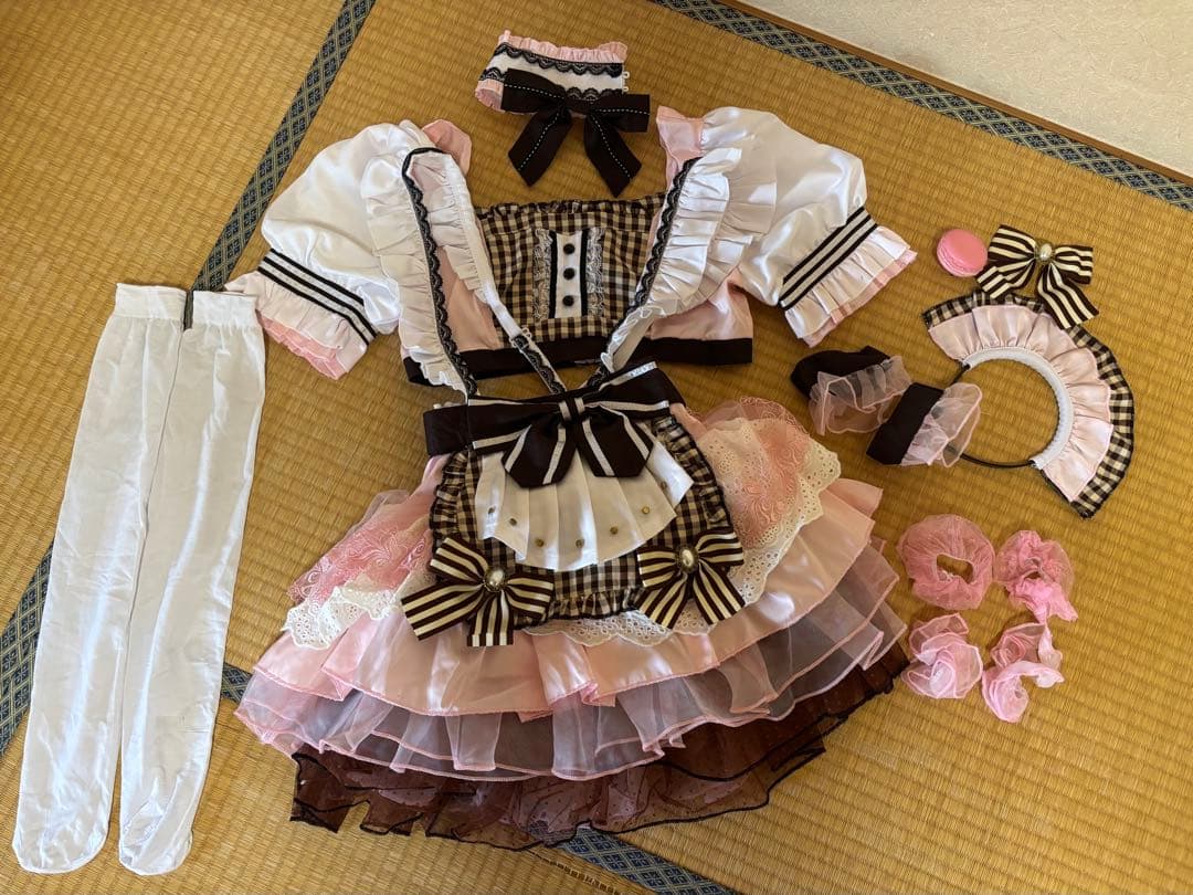 マリームーン　マカロンメイド　ないるコラボ　メイド服　コットンキャンディ ピンク 即日発送】【中村里砂着用】【ないるコラボ】マカロンメイド