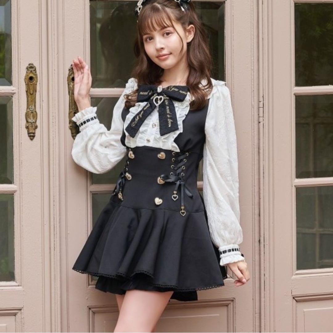 LIZLISA リズリサ フリルリボンセットアップ 黒 ブラック - メルカリ