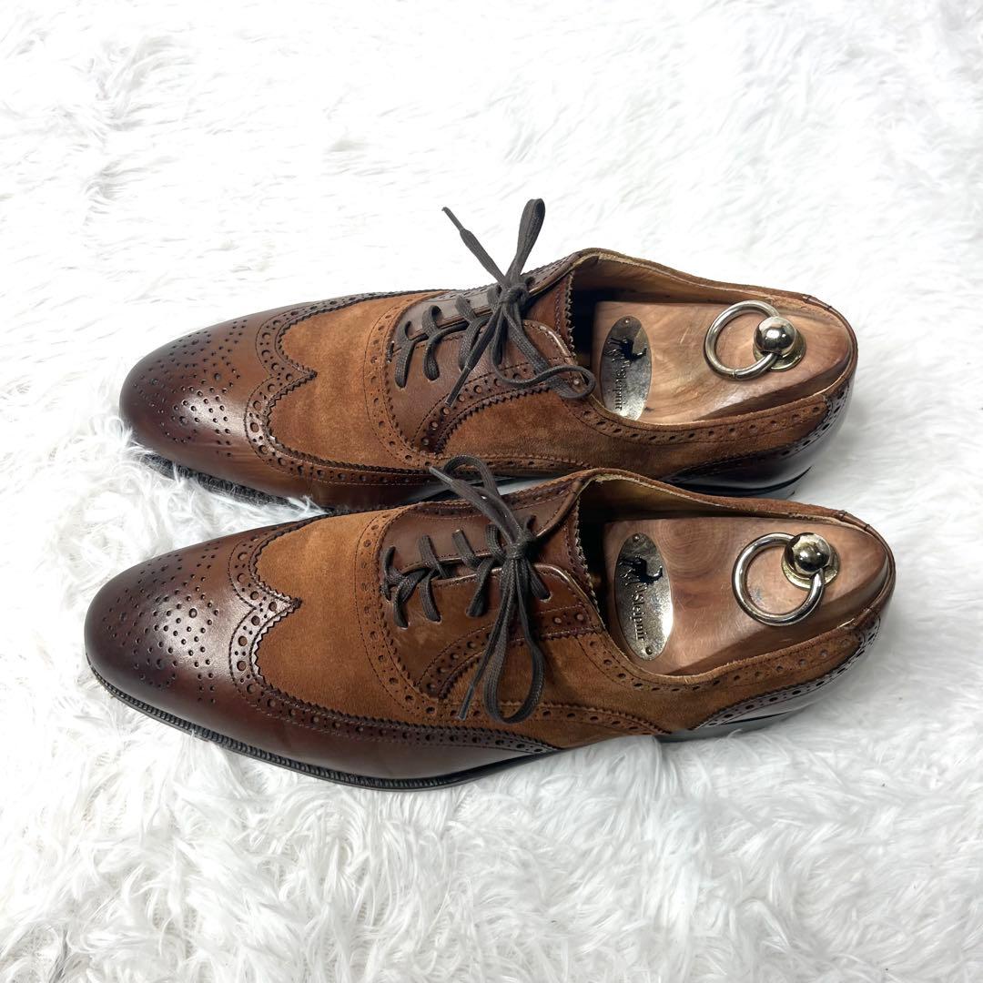 【美品】 バーウィック ウイングチップ バイカラー 切り替え 26.0cm 本革