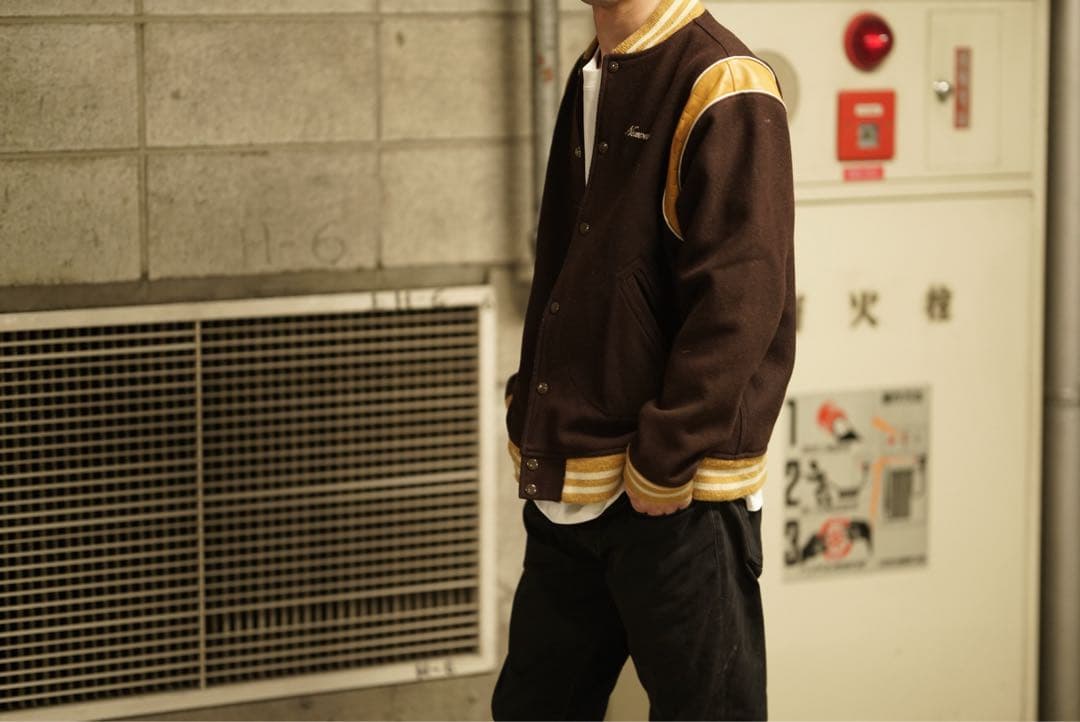 02aw 常田着 初期 Supreme レザー 切り替え スタジャン - メルカリ