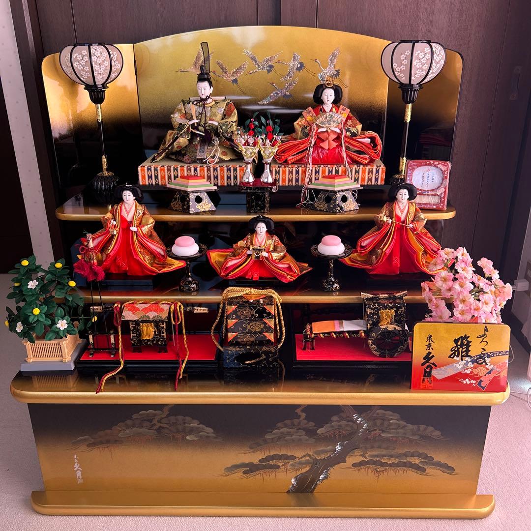 まこちゃん 久月 雛人形 伝統的な雛人形セット 久月 雛人形 親王飾り 小三五親王 楢台屏風 2033 D-63 : 祭・人形の森
